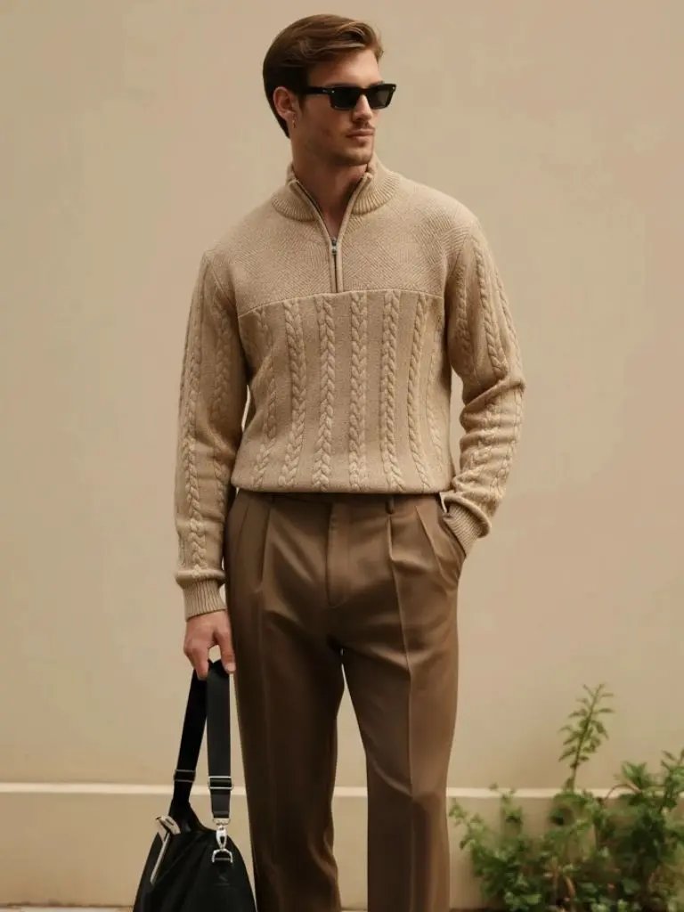 Herren-Strickpullover – Unverzichtbarer Henley-Strick für legere Alltags-Outfits