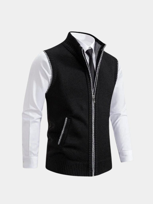 Herren Strickpullover – Eleganter Full Zip Freizeit-Strick