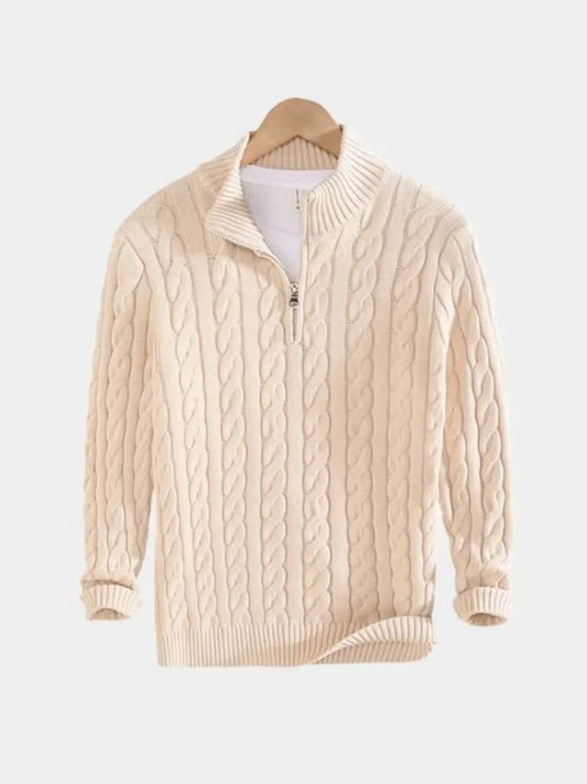 Herren Strickpullover – Essentieller Half Zip Freizeit Strick