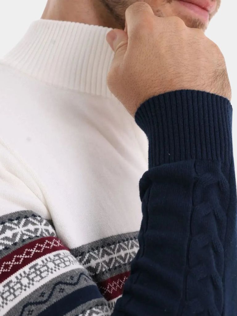 Herren Strickpullover – Half-Zip Pullover Lässige Alltagsstrickware